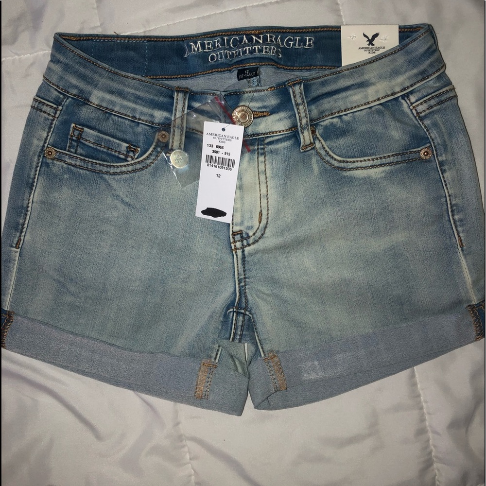 American Eagle Kids/Girls size 12 Faded Blue Shorts Brand New With Tags